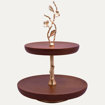 2 Tier Wood Cake Stand by Decozen