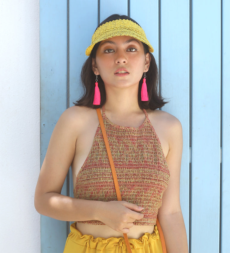 Pandan Visor Hat - Turmeric Yellow by BrunnaCo