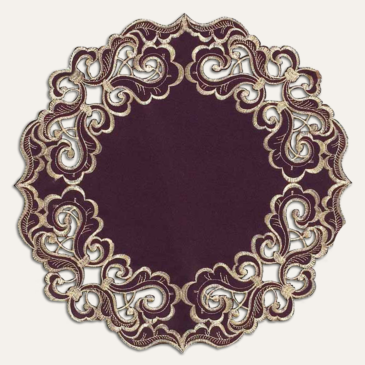 Plum Gold Table Doilies - Granada Collection by Decozen