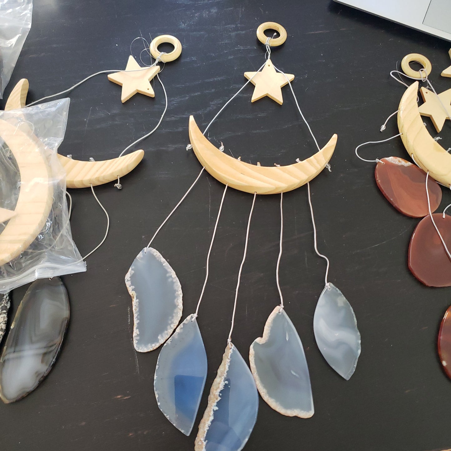 NEW Star & Crescent Moon Agate Wind Chime by Whyte Quartz