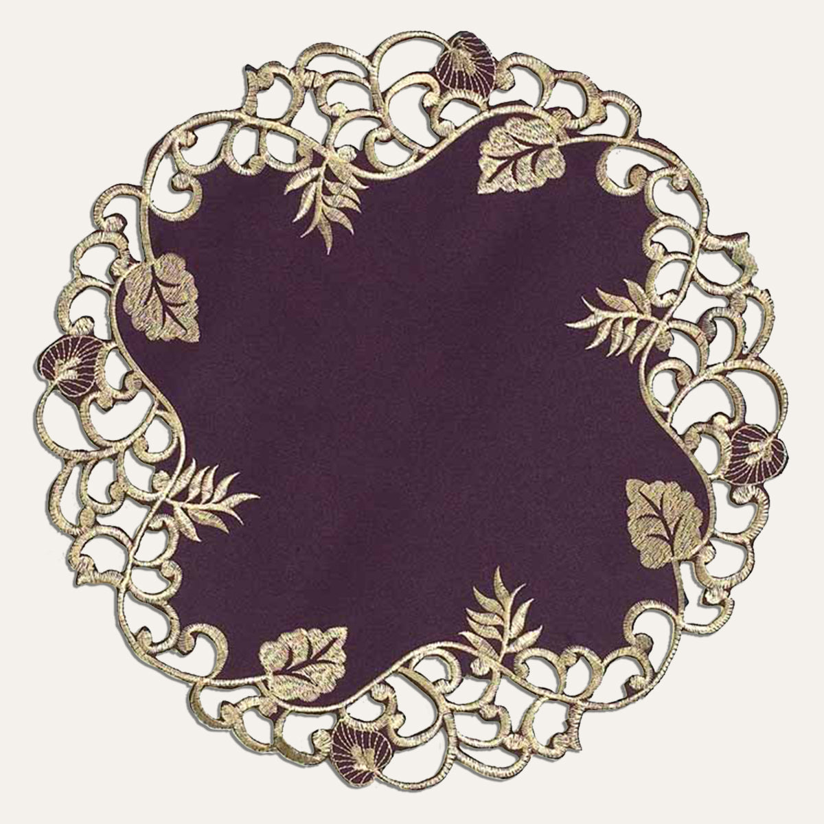 Plum Gold Table Doilies - Tarantino Collection by Decozen