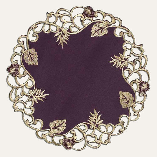 Plum Gold Table Doilies - Tarantino Collection by Decozen