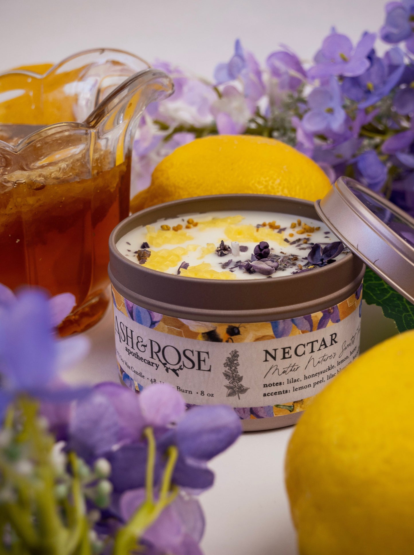 NECTAR Lilac Lemon Honey Candle by Ash & Rose