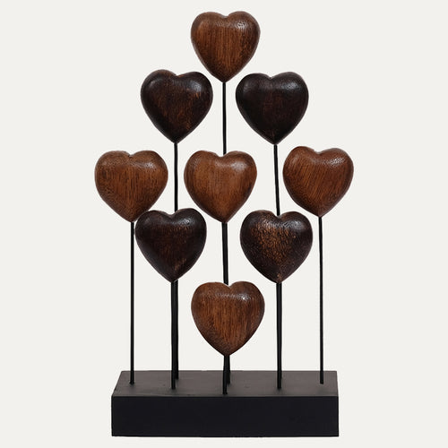 Hearts Handmade Wooden Sculpture by Decozen