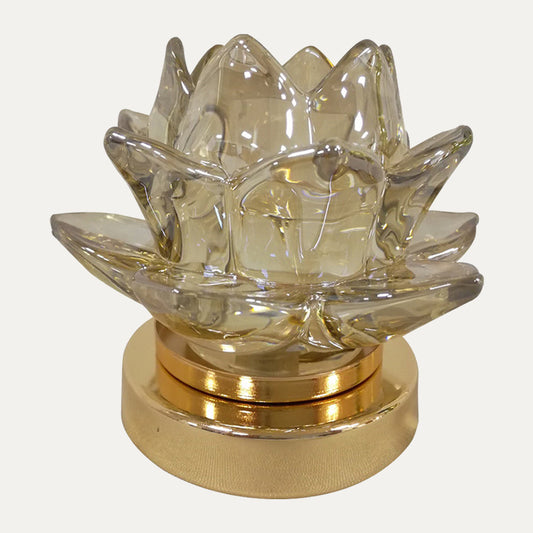 Floral Clear Glass Tea Light Candle Holder by Decozen