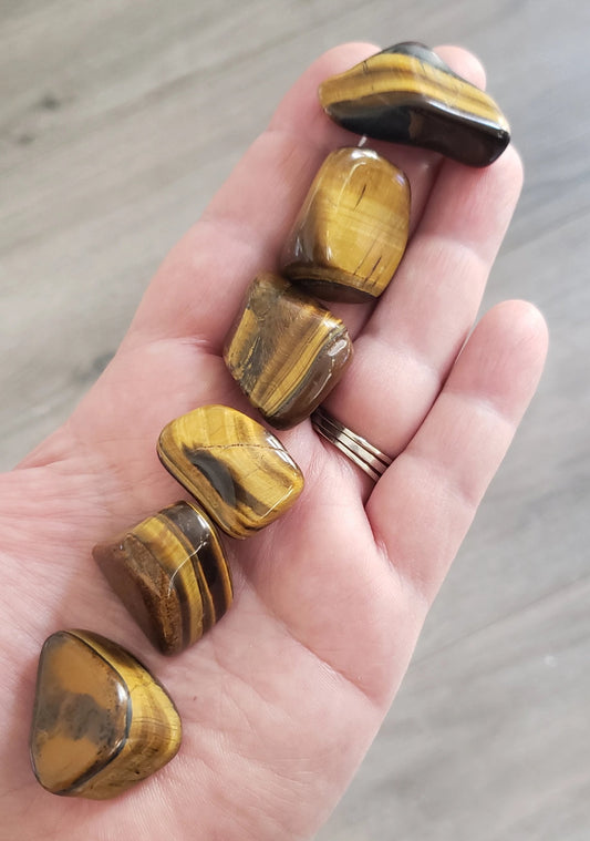 Tumbled Tiger's Eye Stones by Whyte Quartz