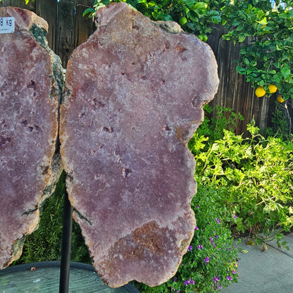 Pink Amethyst Angel Wings on Metal Base by Whyte Quartz