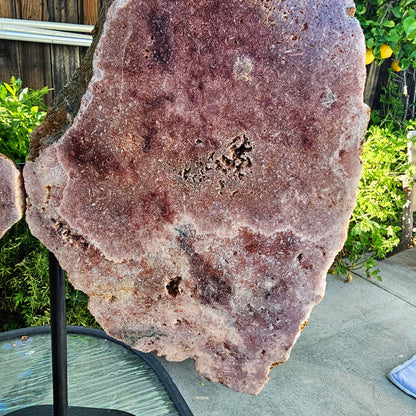 Pink Amethyst Angel Wings on Metal Base by Whyte Quartz