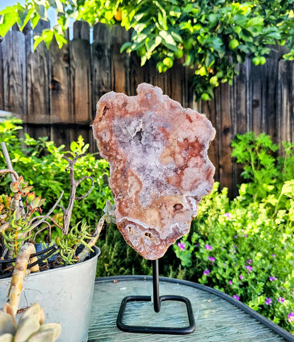 Pink Amethyst on Metal Base by Whyte Quartz