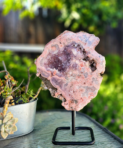 Pink Amethyst on Metal Base by Whyte Quartz