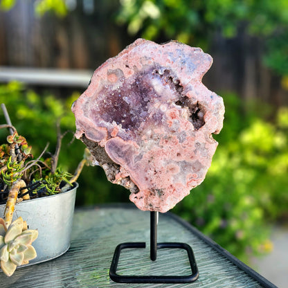 Pink Amethyst on Metal Base by Whyte Quartz