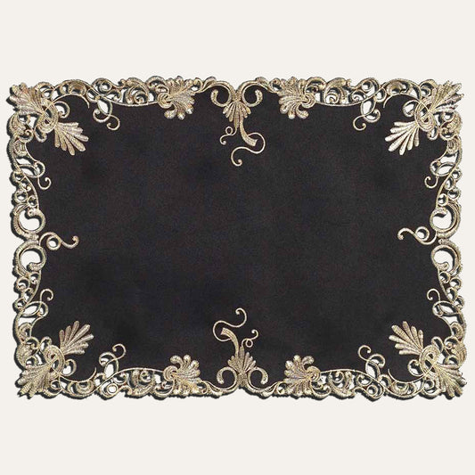 Black Gold Table Placemats - Chantelle Collection by Decozen