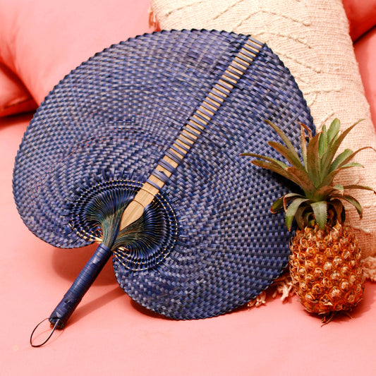 Balinese Woven Hand Fan "Azure" by BrunnaCo