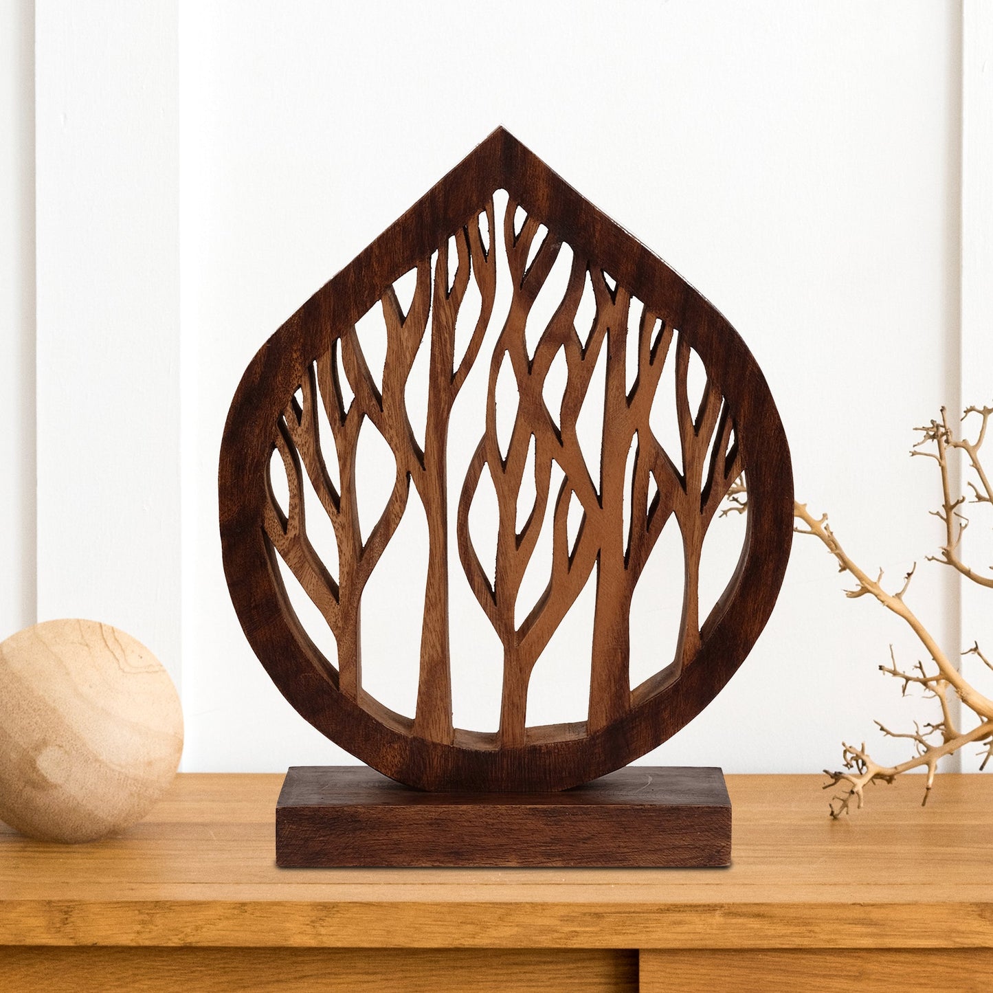 Lucky Tree Handmade Wooden Sculpture by Decozen