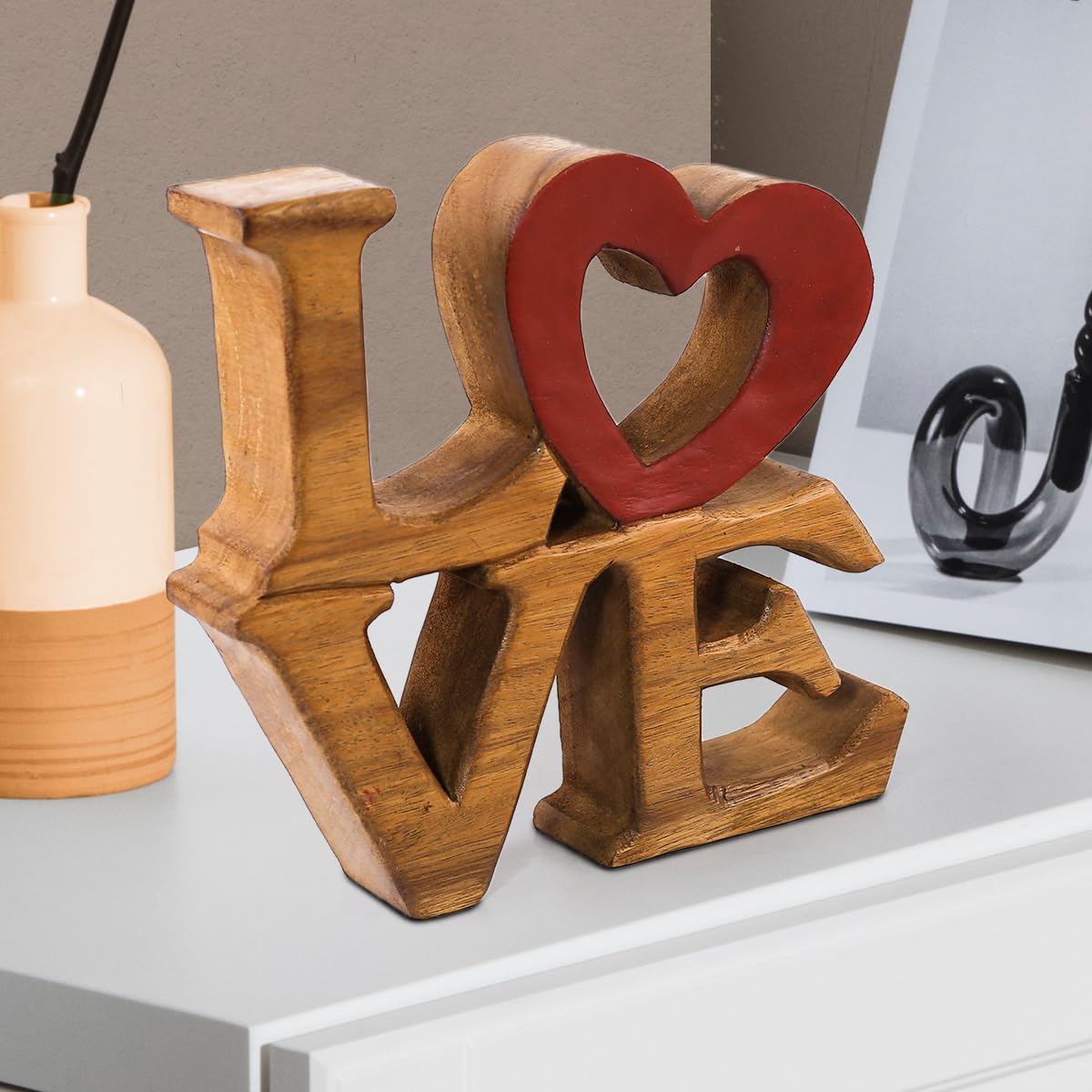 Love Handmade Wooden Sculpture by Decozen