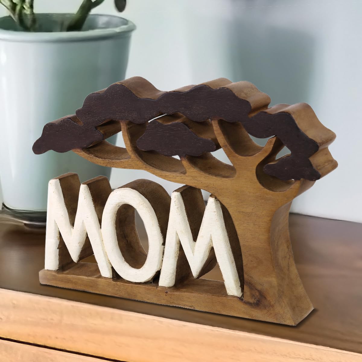 Mom Handmade Wooden Sculpture by Decozen