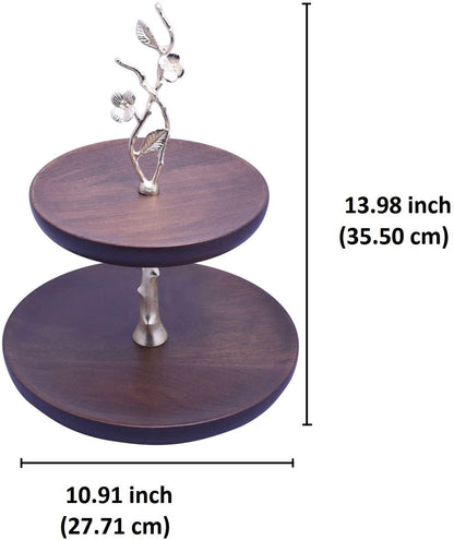 2 Tier Wood Cake Stand by Decozen