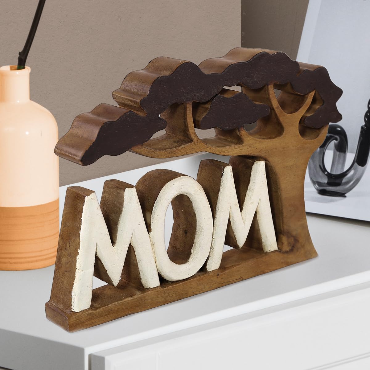 Mom Handmade Wooden Sculpture by Decozen