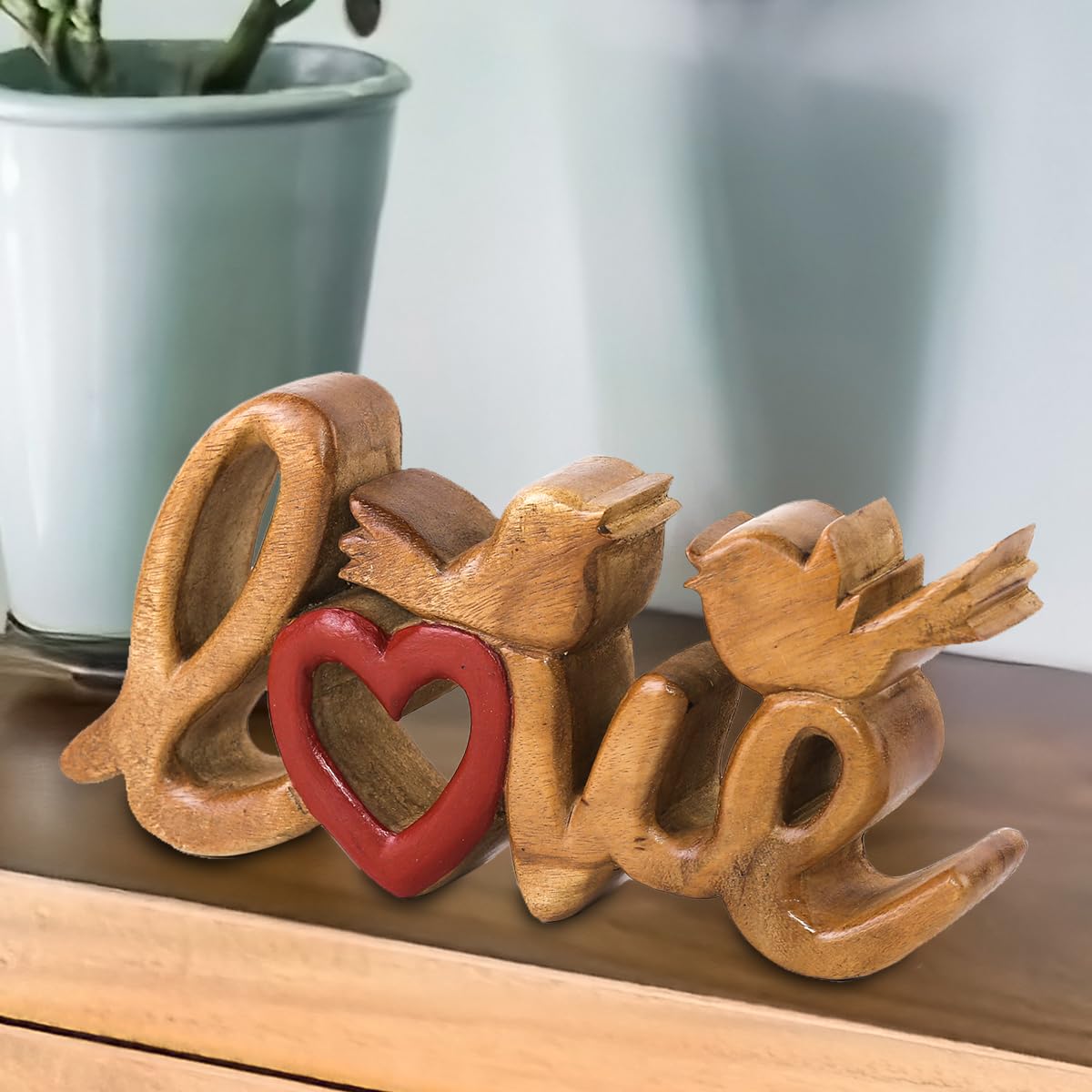 Love Handmade Wooden Sculpture by Decozen