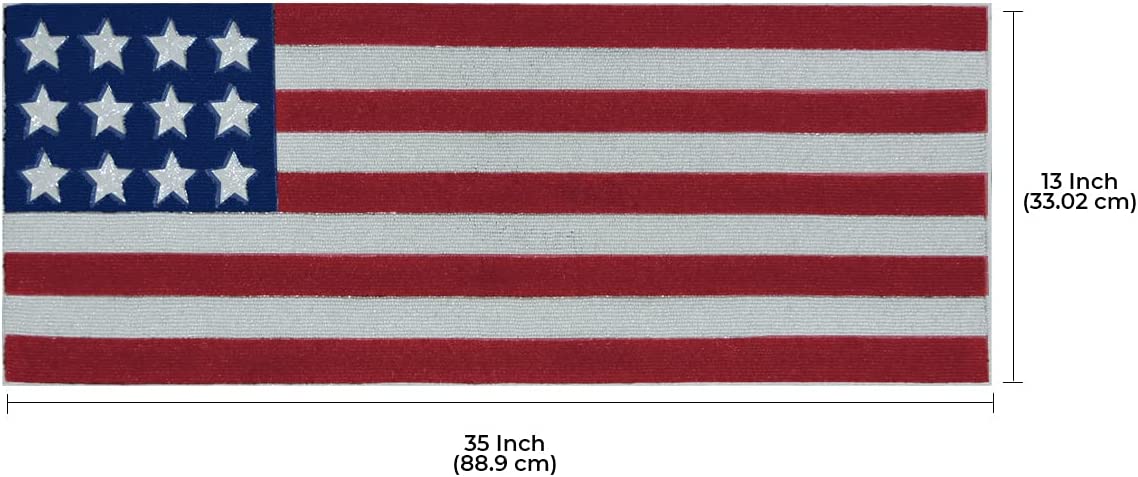 USA Flag Beaded Table Runner by Decozen