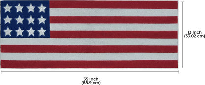 USA Flag Beaded Table Runner by Decozen