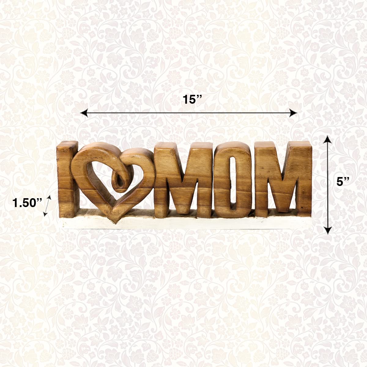 I Love Mom Handmade Wooden Sculpture by Decozen