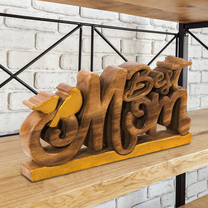 Best Mom Handmade Wooden Sculpture by Decozen