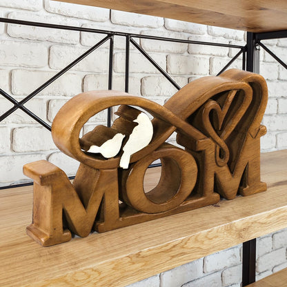 Mom Handmade Wooden Sculpture by Decozen