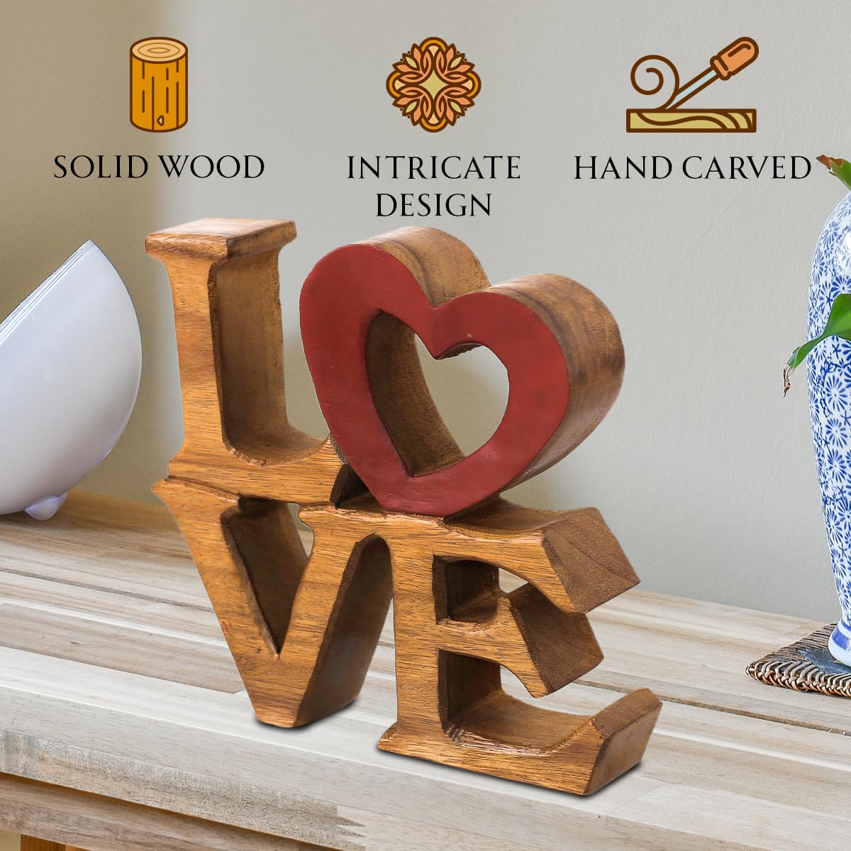 Love Handmade Wooden Sculpture by Decozen