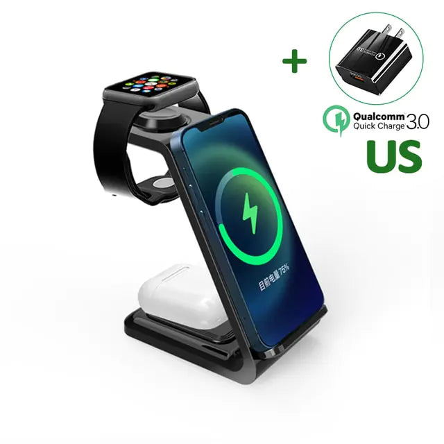 100W 3 in 1 Wireless Charger Stand