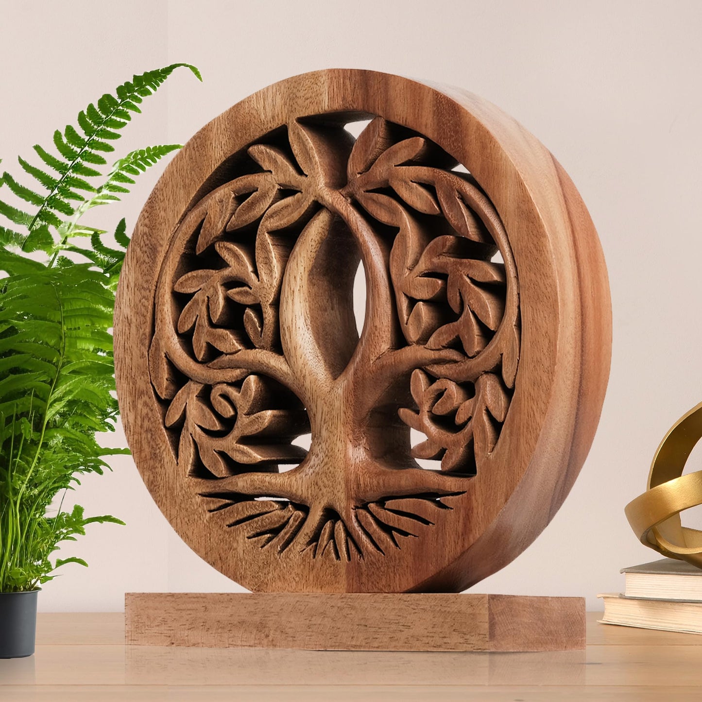 Tribune Tree of Life Wooden Sculpture - Medium by Decozen