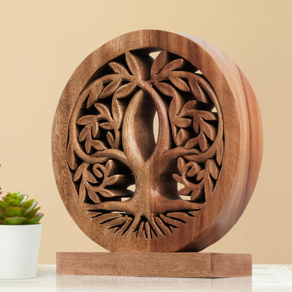 Tribune Tree of Life Wooden Sculpture - Medium by Decozen