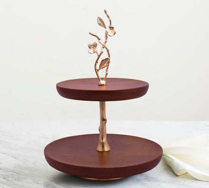 2 Tier Wood Cake Stand by Decozen