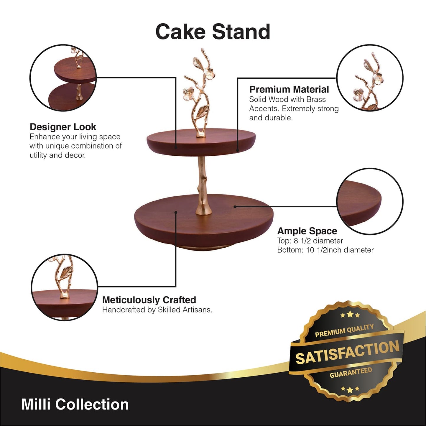 2 Tier Wood Cake Stand by Decozen