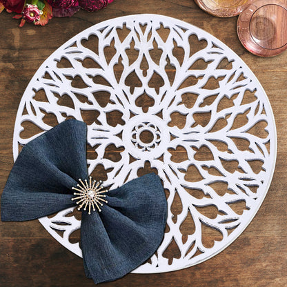 White Wooden Trivet Placemats for Dining Table by Decozen