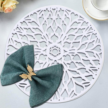 White Wooden Trivet Placemats for Dining Table by Decozen