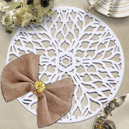 White Wooden Trivet Placemats for Dining Table by Decozen