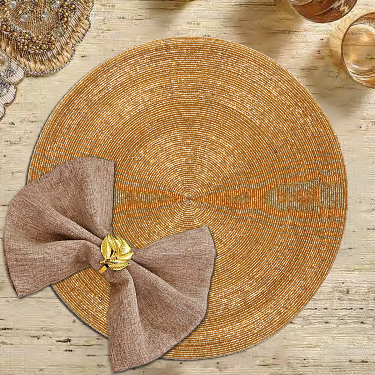 The Hartfo Beaded Placemats by Decozen