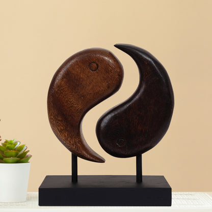 Yin Yang Handmade Wooden Sculpture by Decozen