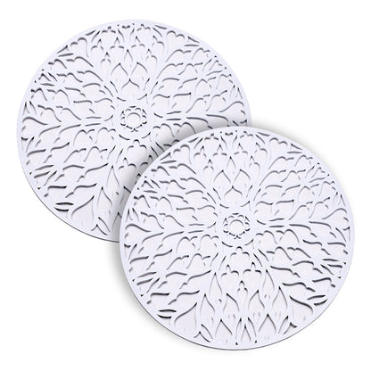 White Wooden Trivet Placemats for Dining Table by Decozen