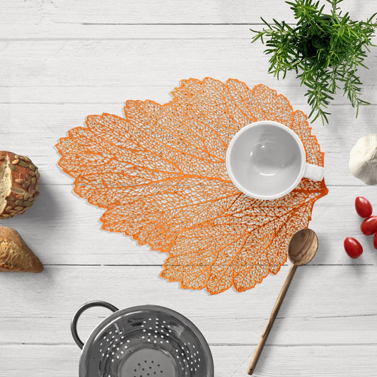 Leaf Cut Out Vinyl Placemats - Set of 6 by Decozen