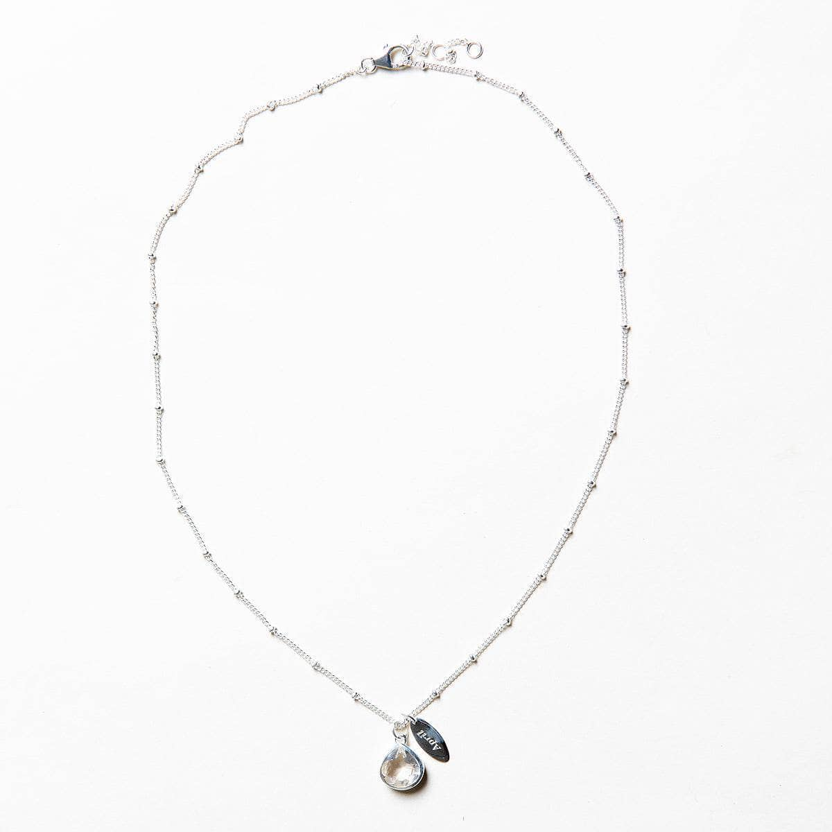 April Herkimer Diamond Birthstone Necklace by Tiny Rituals