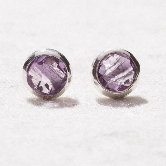 Amethyst Silver or Gold Stud Earring by Tiny Rituals