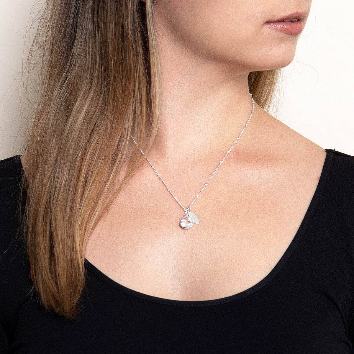 April Herkimer Diamond Birthstone Necklace by Tiny Rituals