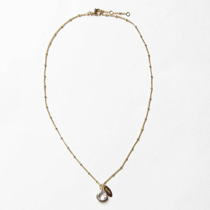 April Herkimer Diamond Birthstone Necklace by Tiny Rituals