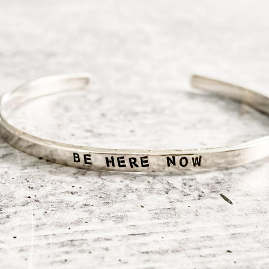 BE HERE NOW Skinny Cuff Bracelet by Salt and Sparkle