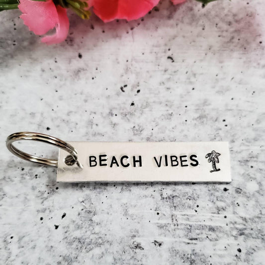 BEACH VIBES  Bar Keychain by Salt and Sparkle