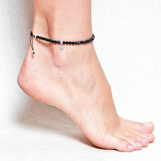 Black Tourmaline Energy Anklet by Tiny Rituals