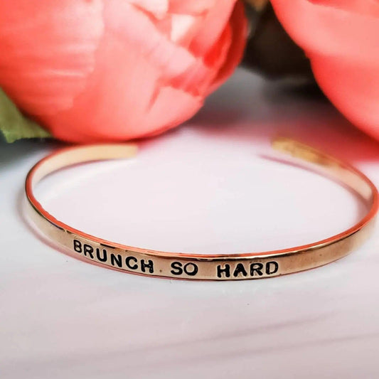 BRUNCH SO HARD Skinny Cuff Bracelet by Salt and Sparkle