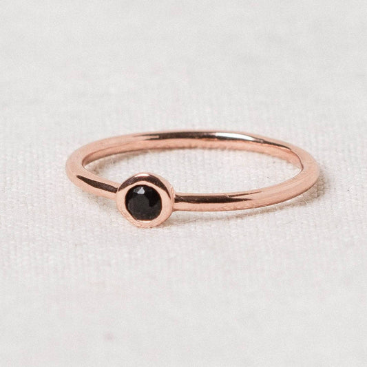 Black Tourmaline Silver, Gold or Rose Gold Ring by Tiny Rituals